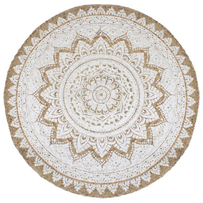 Teppich Jute Geflochten Bedruckt 180 cm Rund