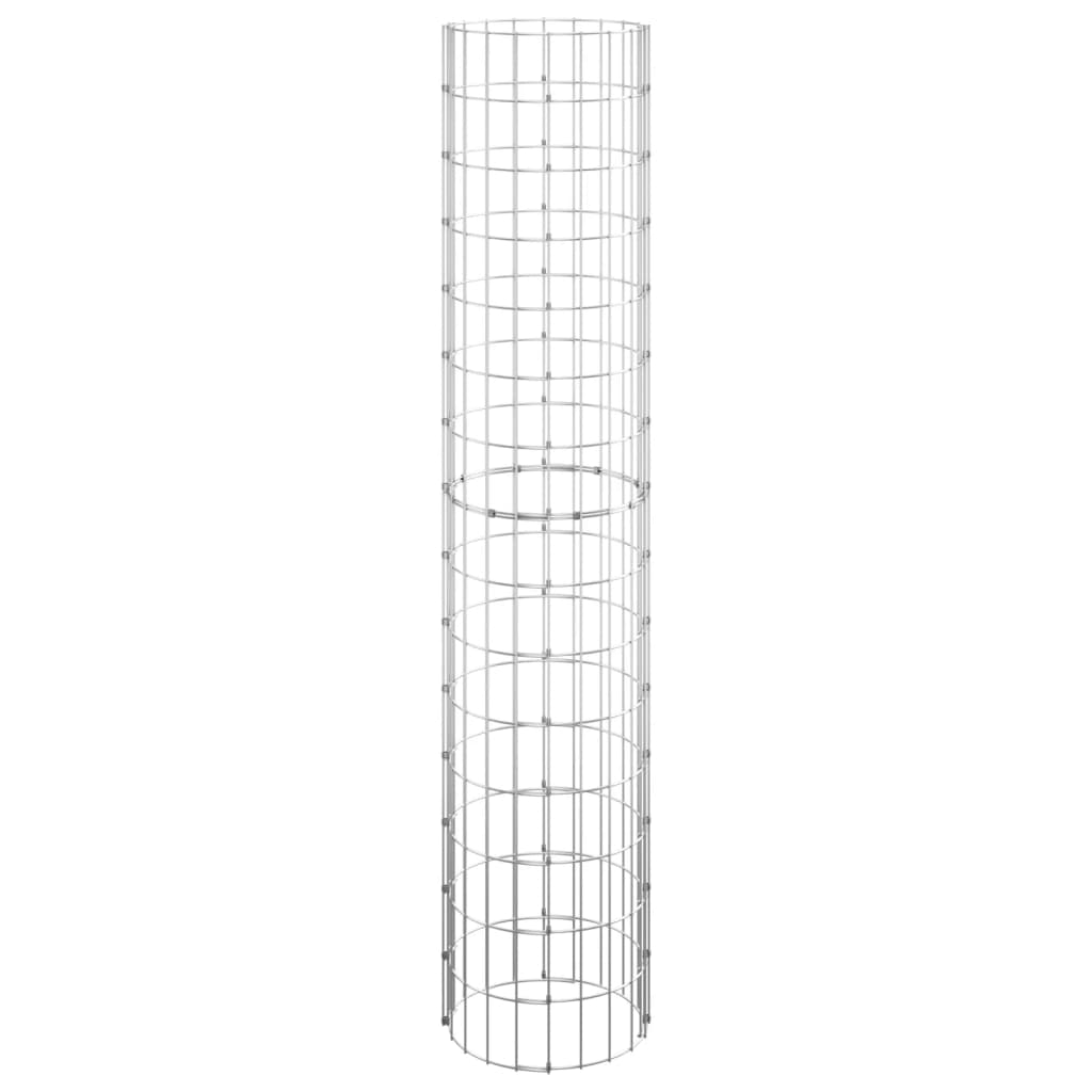 Gabionen-Hochbeete 3 Stk. Rund Verzinkter Stahl Ø30x150 cm
