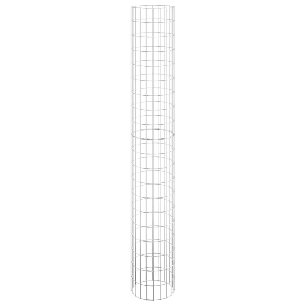 Gabionen-Hochbeete 3 Stk. Rund Verzinkter Stahl Ø30x200 cm