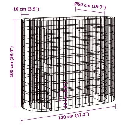 Gabionen-Hochbeet Verzinktes Eisen 120x50x100 cm