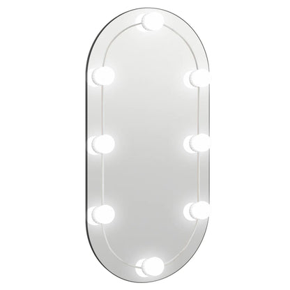 Spiegel mit LED-Leuchten 80x40 cm Glas Oval