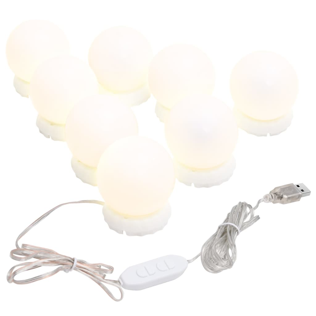 Spiegel mit LED-Leuchten 90x45 cm Glas Bogenförmig
