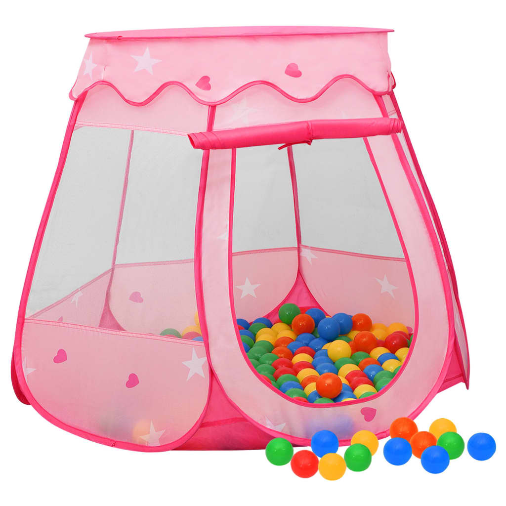 Kinder-Spielzelt mit 250 Bällen Rosa 102x102x82 cm