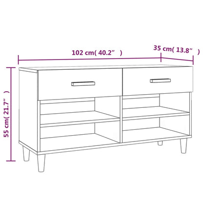 Schuhschrank Weiß 102x35x55 cm Holzwerkstoff