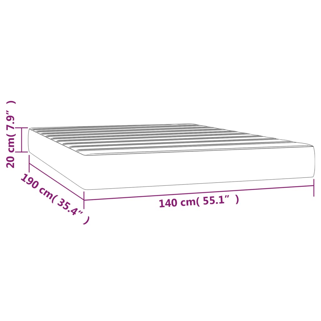 Taschenfederkernmatratze Schwarz 140x190x20 cm Stoff