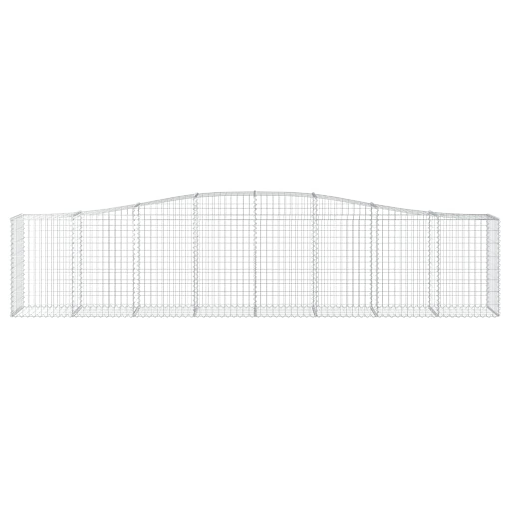 Gabionen mit Hochbogen 7 Stk. 400x50x80/100cm Verzinktes Eisen