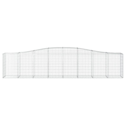 Gabionen mit Hochbogen 7 Stk. 400x50x80/100cm Verzinktes Eisen