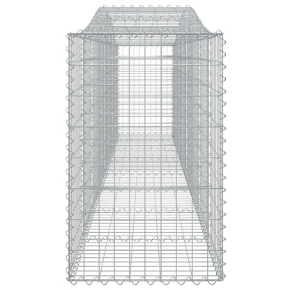 Gabionen mit Hochbogen 7 Stk. 400x50x80/100cm Verzinktes Eisen