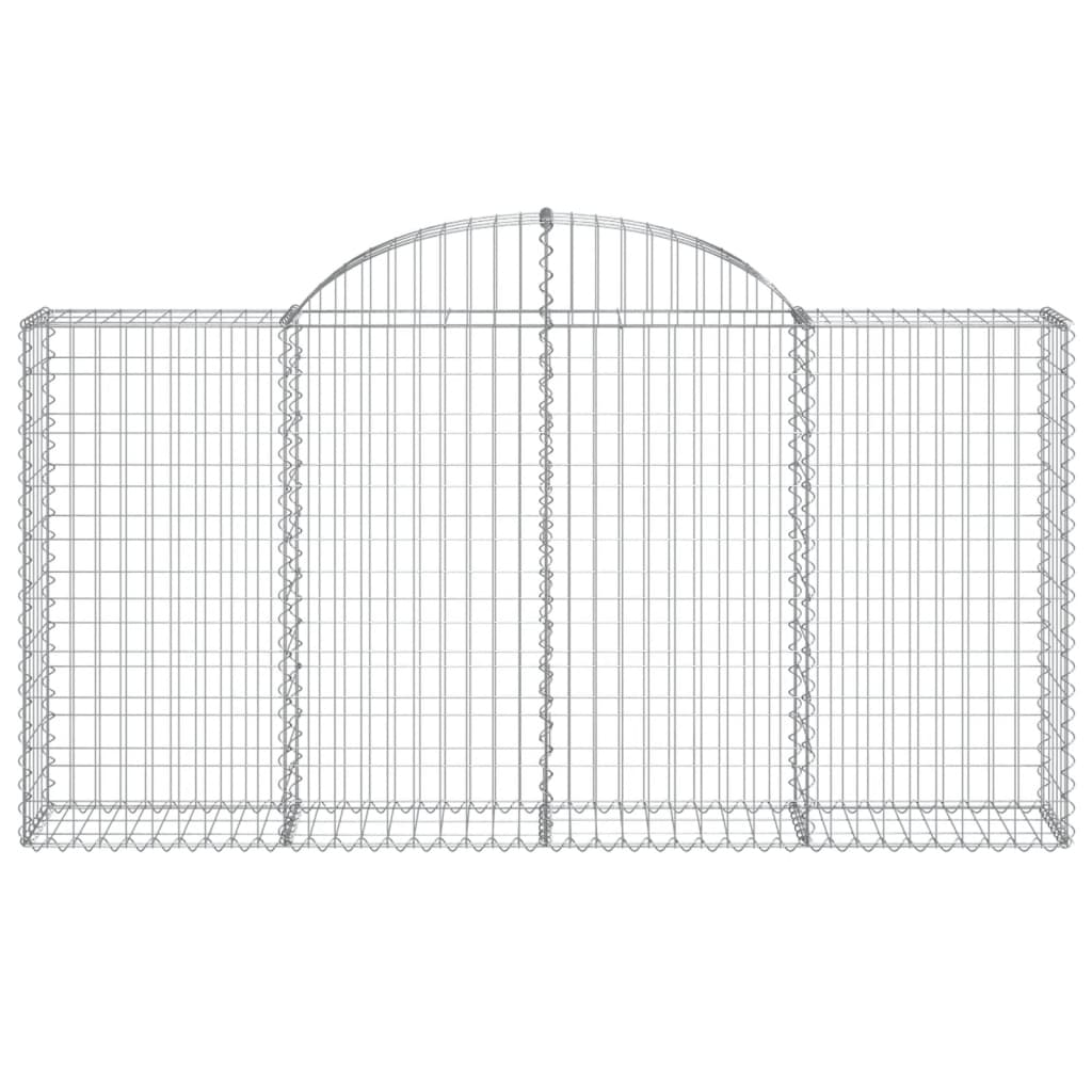 Gabionen mit Hochbogen 8 Stk. 200x30x100/120cm Verzinktes Eisen