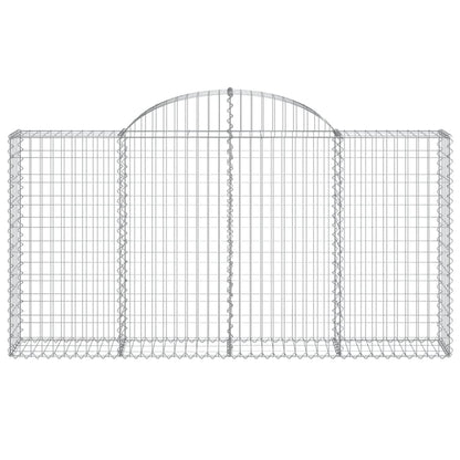 Gabionen mit Hochbogen 8 Stk. 200x30x100/120cm Verzinktes Eisen