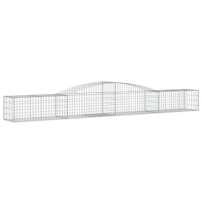 Gabionen mit Hochbogen 7 Stk. 400x50x40/60cm Verzinktes Eisen