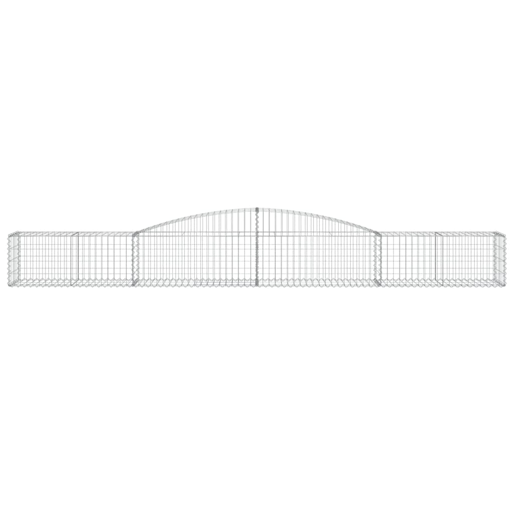 Gabionen mit Hochbogen 7 Stk. 400x50x40/60cm Verzinktes Eisen