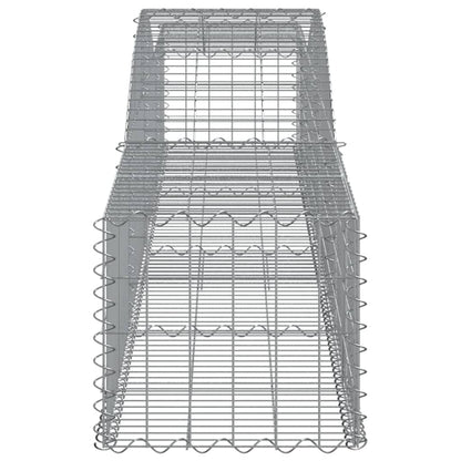 Gabionen mit Hochbogen 7 Stk. 400x50x40/60cm Verzinktes Eisen