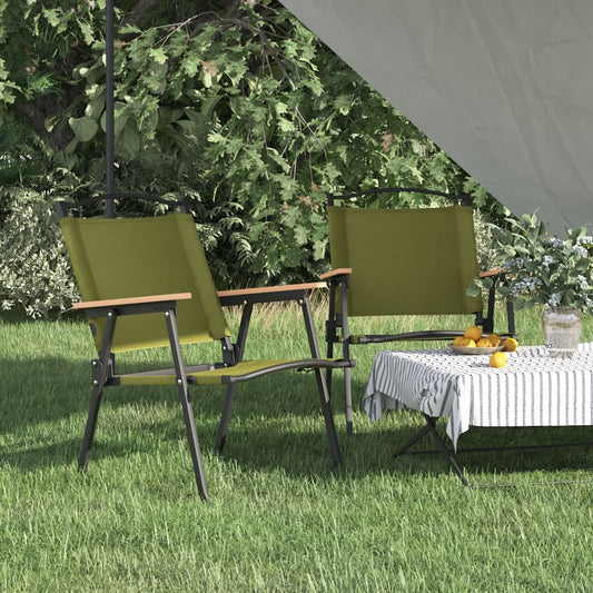 Campingstühle 2 Stk. Grün 54x55x78 cm Oxford-Gewebe