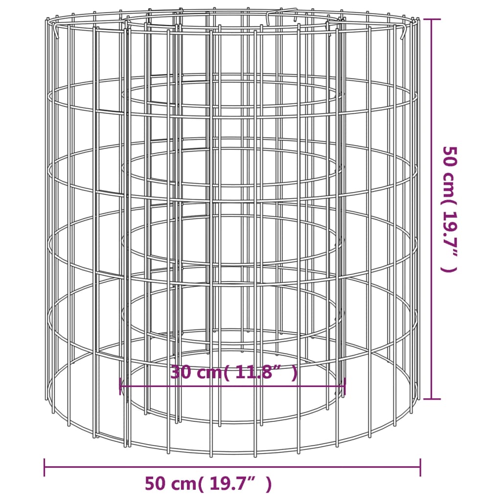 Gabionen-Feuerstelle Ø 50 cm Verzinktes Eisen