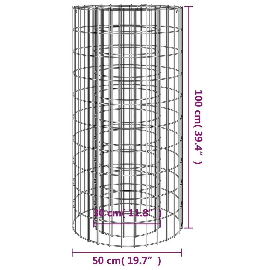 Gabionen-Feuerstelle Ø 50 cm Verzinktes Eisen