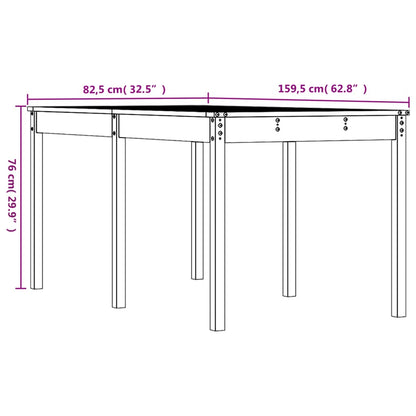 Gartentisch 159,5x82,5x76 cm Massivholz Kiefer