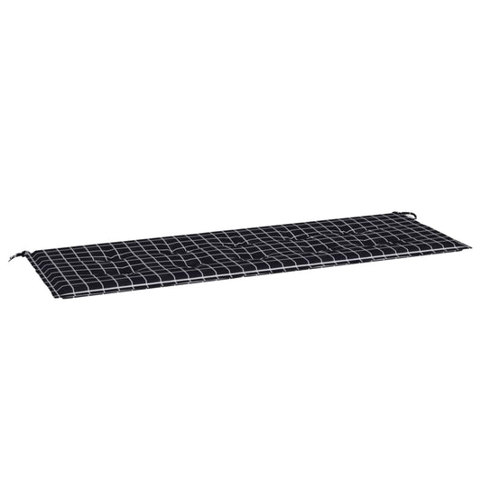 Gartenbank-Auflage Schwarz Karomuster 150x50x4 cm Oxford-Gewebe