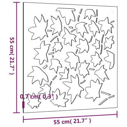 Garten-Wanddeko 55x55 cm Cortenstahl Ahornblatt-Design