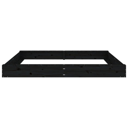 Sandkasten mit Sitzen Schwarz Quadratisch Massivholz Kiefer