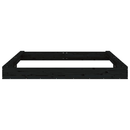 Sandkasten mit Sitzen Schwarz Quadratisch Massivholz Kiefer