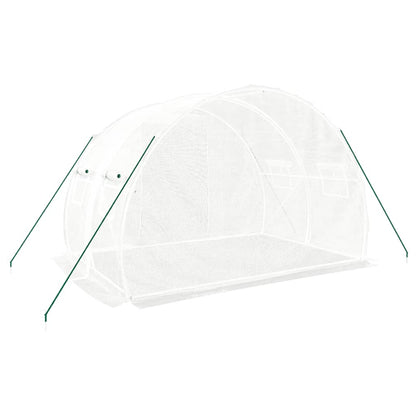 Gewächshaus mit Stahlrahmen Weiß 6 m² 3x2x2 m