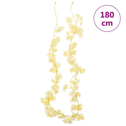 Weihnachtskränze Blumen 6 Stk. Champagnerfarben 180 cm