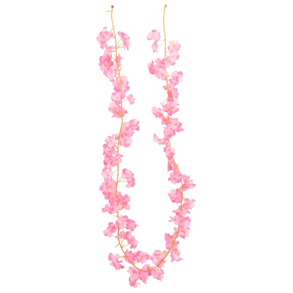 Weihnachtskränze Blumen 6 Stk. Dunkelrosa 180 cm