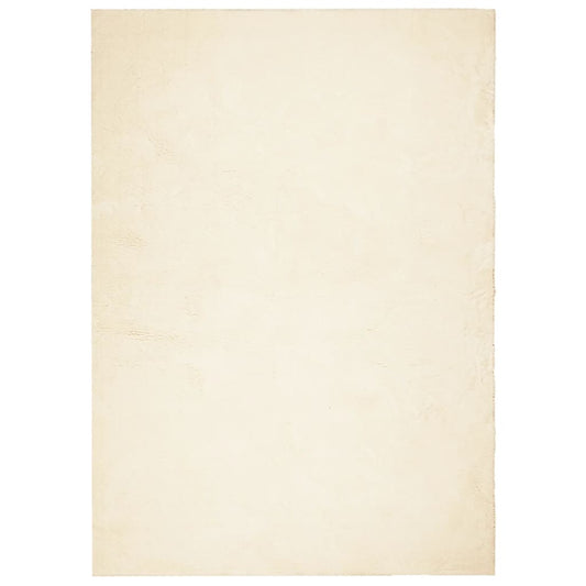 Teppich HUARTE Kurzflor Weich und Waschbar Creme 140x200 cm