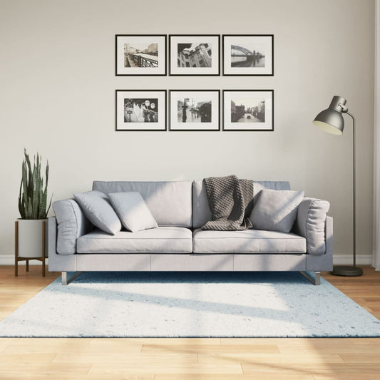 Teppich HUARTE Kurzflor Weich und Waschbar Blau 160x160 cm