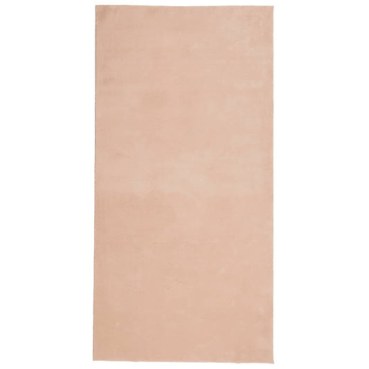 Teppich HUARTE Kurzflor Weich und Waschbar Blassrosa 100x200 cm