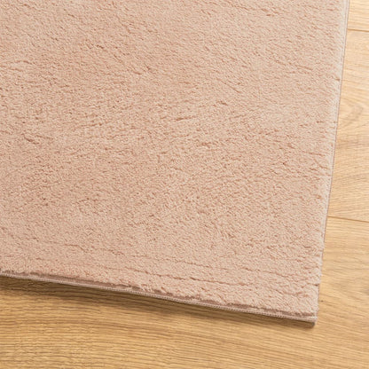 Teppich HUARTE Kurzflor Weich und Waschbar Blassrosa 140x200 cm