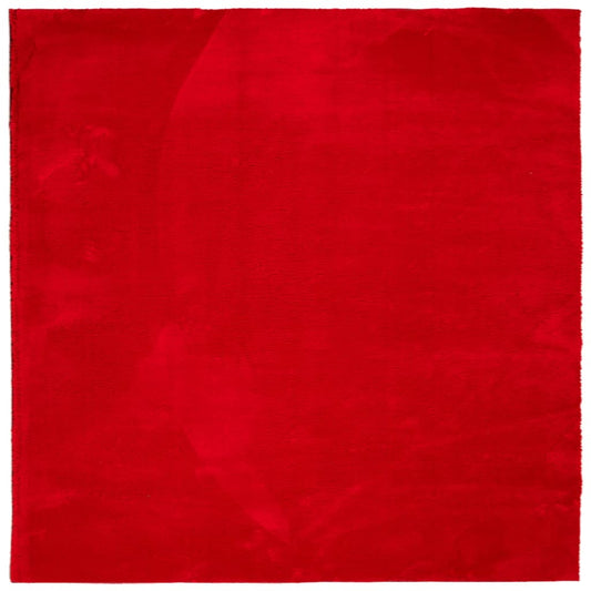 Teppich HUARTE Kurzflor Weich und Waschbar Rot 160x160 cm