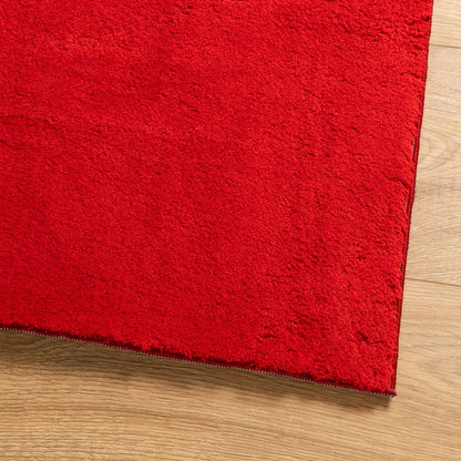 Teppich HUARTE Kurzflor Weich und Waschbar Rot 160x160 cm