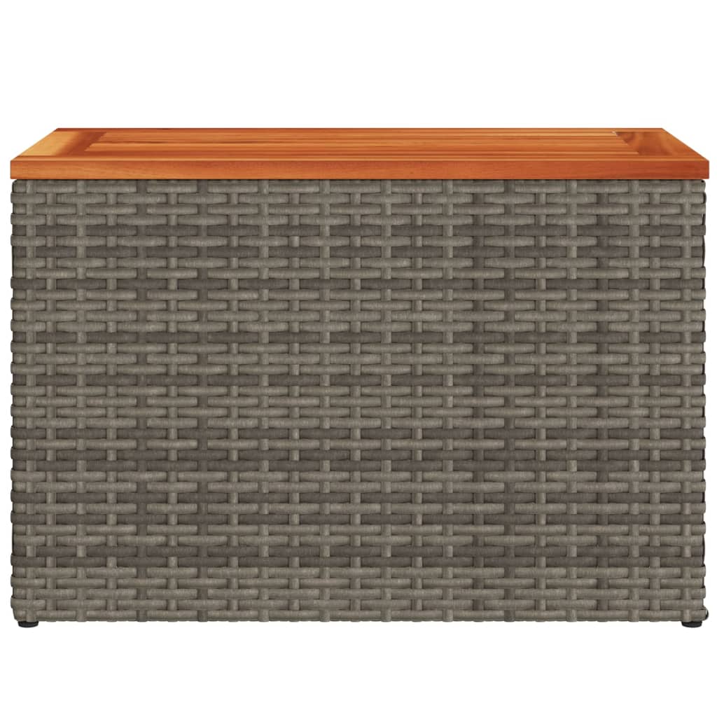 Garten-Beistelltische 2 Stk. Grau 55x34x37cm Poly Rattan Holz