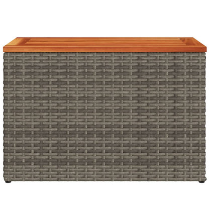 Garten-Beistelltische 2 Stk. Grau 55x34x37cm Poly Rattan Holz